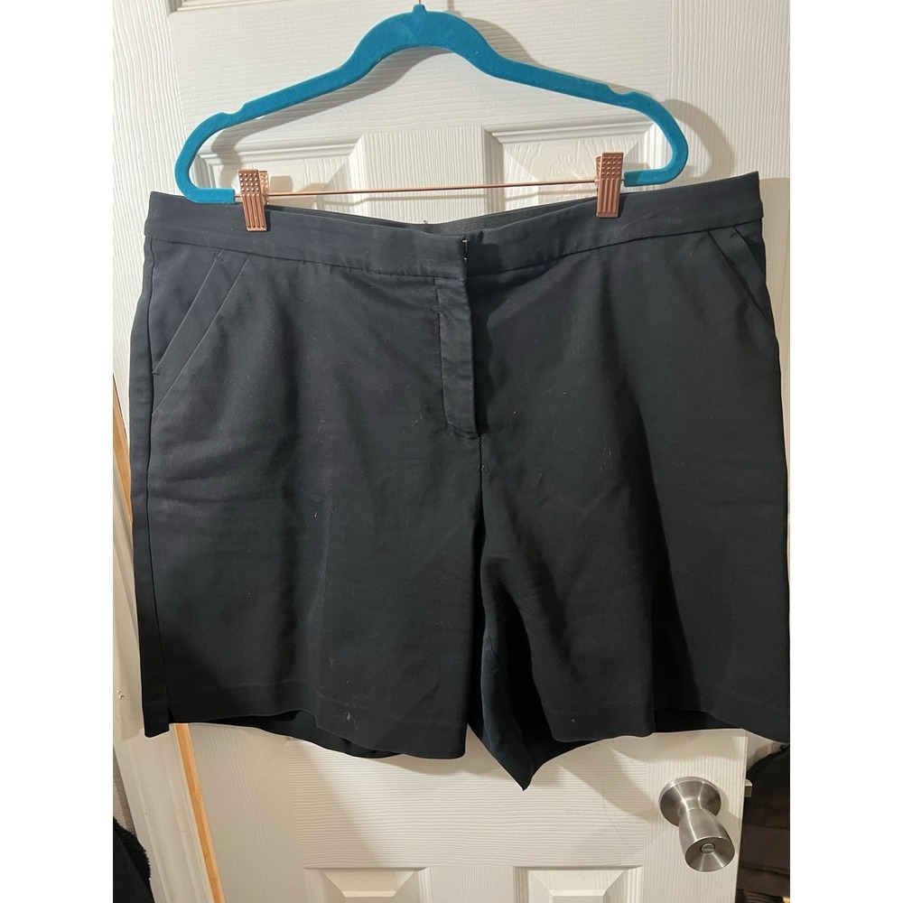 Investments Plus Size Womens 18W‎ Black Flat Front Slash Pockets